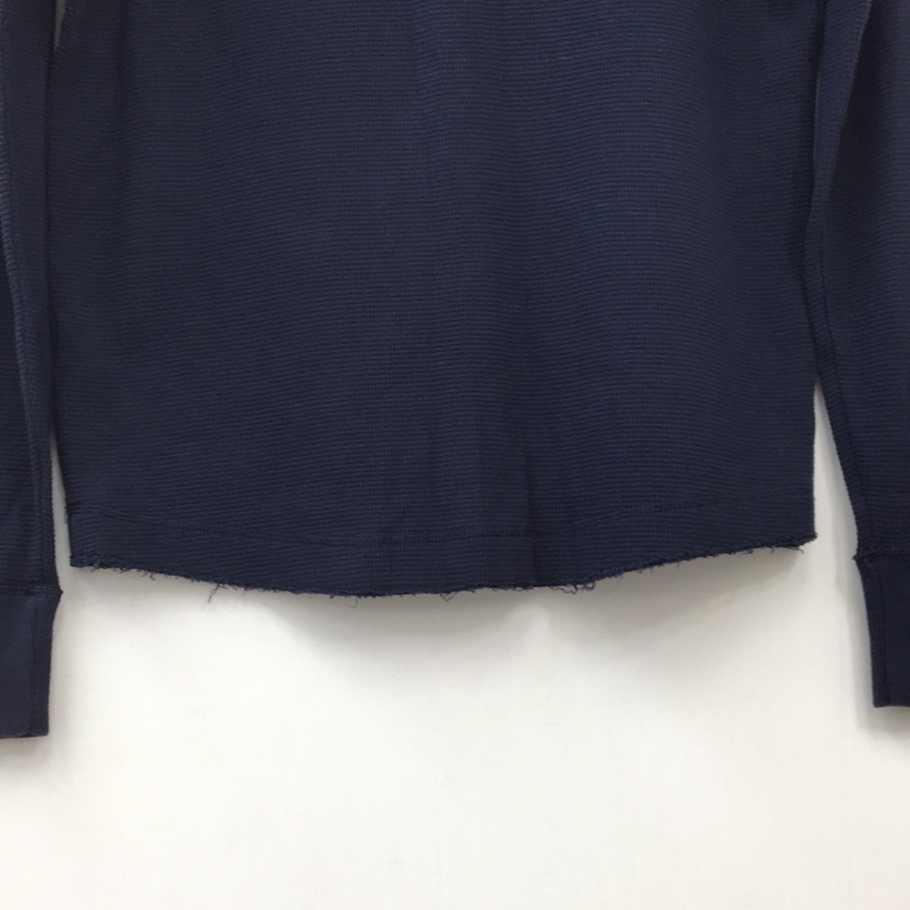 Hollister Mens Navy Blue Waffle Knit Long Sleeve Shirt Size XL EXCELLENT - Picture 6 of 8